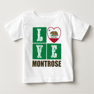 California Republic State Flag Heart Montrose Baby T-Shirt