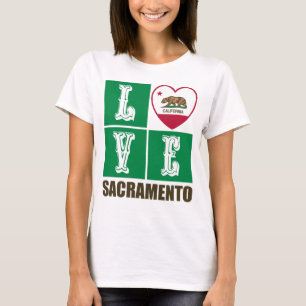 California Republic State Flag Heart Sacramento T-Shirt