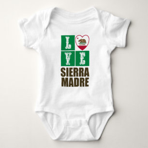 California Republic State Flag Heart Sierra Madre Baby Bodysuit