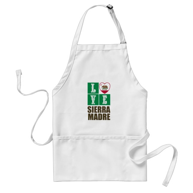 California Republic State Flag Heart Sierra Madre Standard Apron (Front)