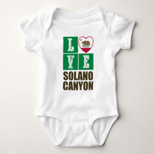 California Republic State Flag Heart Solano Canyon Baby Bodysuit