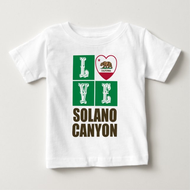 California Republic State Flag Heart Solano Canyon Baby T-Shirt (Front)