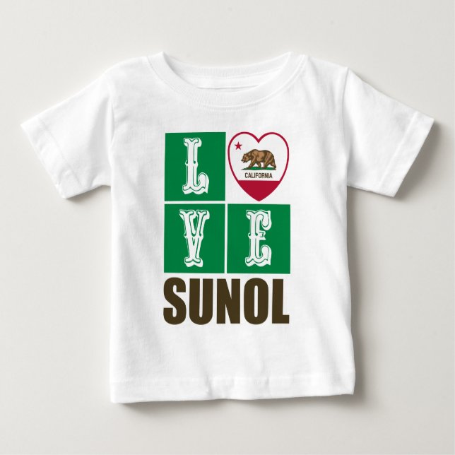 California Republic State Flag Heart Sunol Baby T-Shirt (Front)