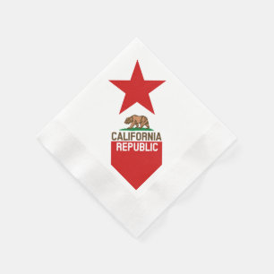 CALIFORNIA REPUBLIC State Flag Large Star Design Napkin