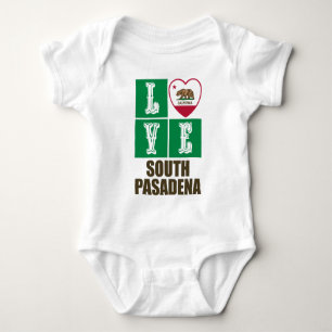 California Republic State Flag Love South Pasadena Baby Bodysuit