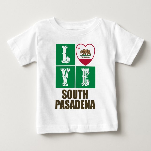 California Republic State Flag Love South Pasadena Baby T-Shirt (Front)