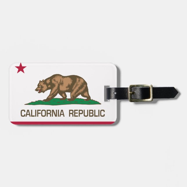 California Republic (State Flag) Luggage Tag (Front Horizontal)