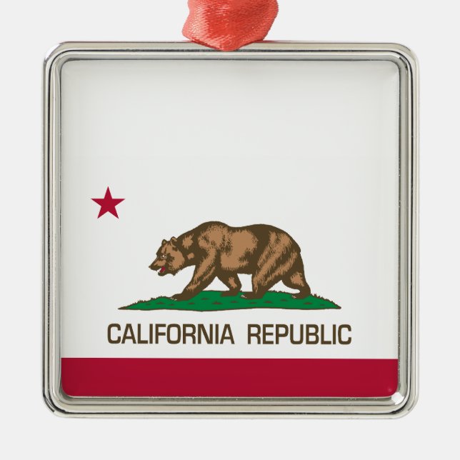 California Republic (State Flag) Metal Tree Decoration (Front)