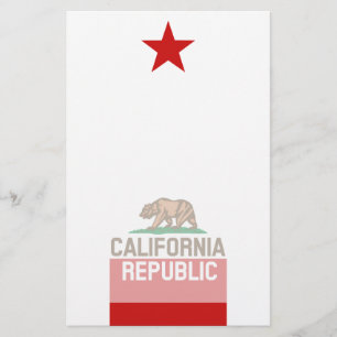 CALIFORNIA REPUBLIC State Flag Red Star Stationery