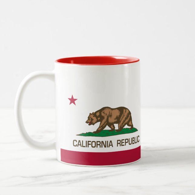 California Republic (State Flag) Red Two-Tone Coffee Mug (Left)