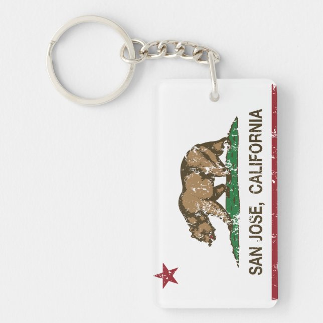 California republic state flag san jose key ring (Front)