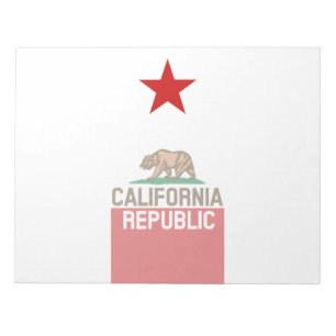 CALIFORNIA REPUBLIC State Flag Star Notepad