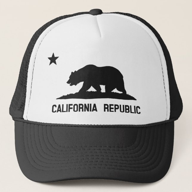 California Republic State Flag Trucker Hat (black) (Front)