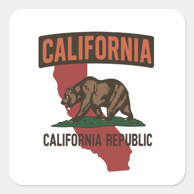 California Republic state pride Square Sticker (Front)