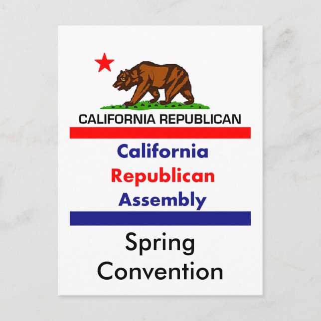 California Republican CRA Postcard (Front)