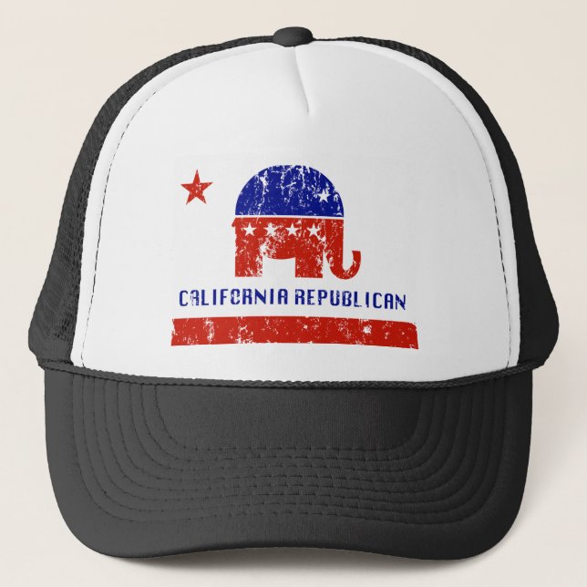 California Republican Distressed Trucker Hat (Front)