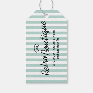 California Resort Striped Boutique Rectangular Tag