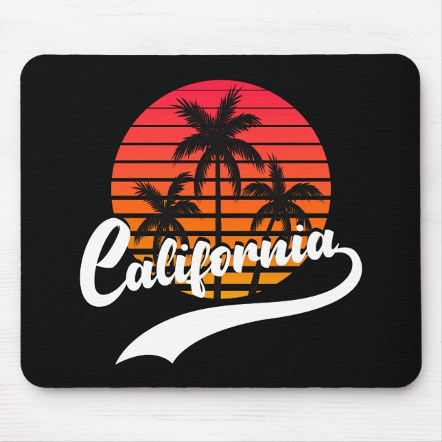 California Retro Sunset Mouse Pad (Front)