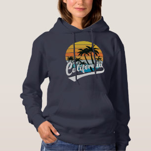 California Retro Sunset Navy Women's Hoodie