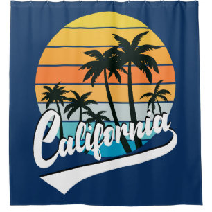 California Retro Sunset Shower Curtain