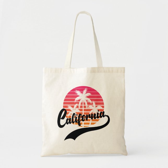 California Retro Sunset Tote Bag (Front)