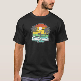 California Retro Surf Palm Trees Vintage Beach Cal T-Shirt