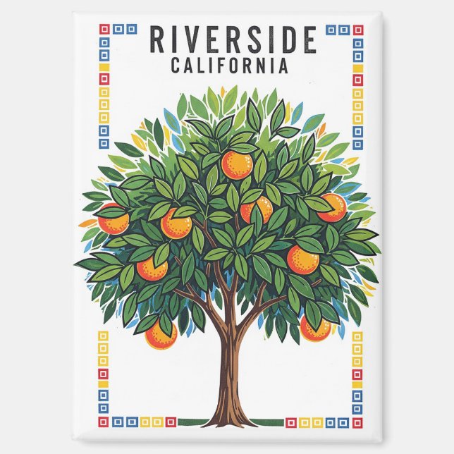 California Riverside Orange Tree Magnet (Front)