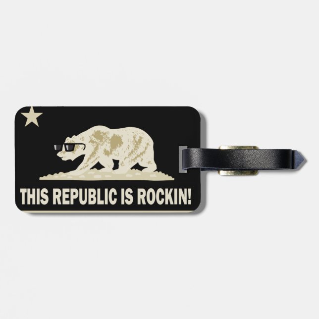 California Rockin Bear Luggage Tag (Back Horizontal)