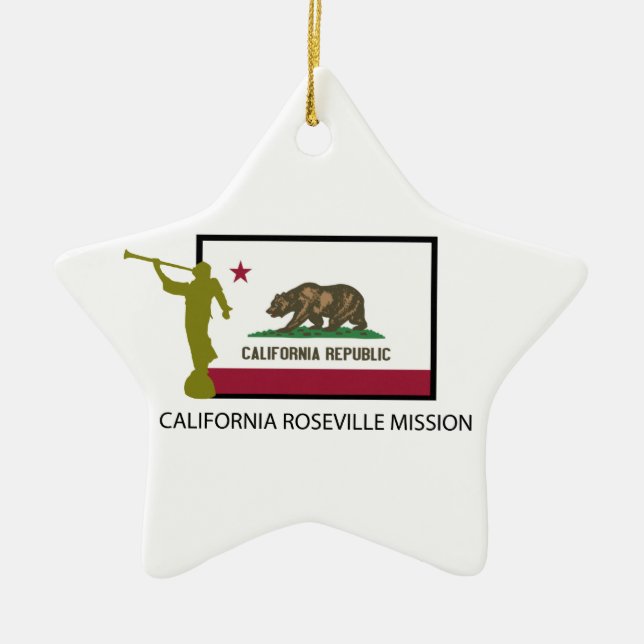 CALIFORNIA ROSEVILLE MISSION LDS CTR CERAMIC TREE DECORATION (Front)