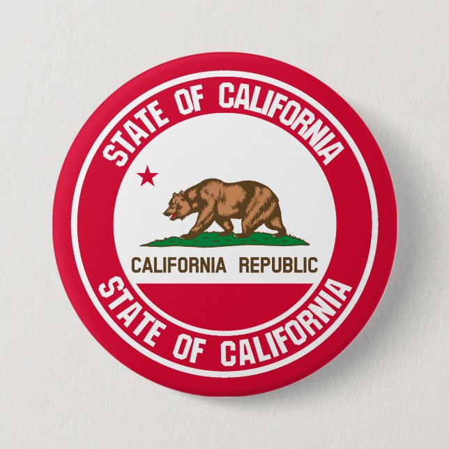 California Round Emblem 7.5 Cm Round Badge (Front)