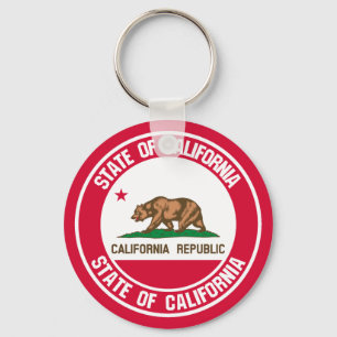 California Round Emblem Key Ring