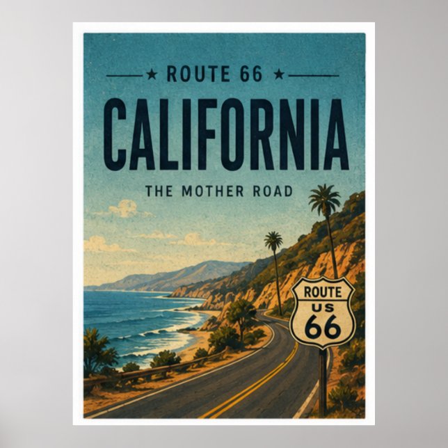 California Route 66 Coastal Highway Art Print (Front)