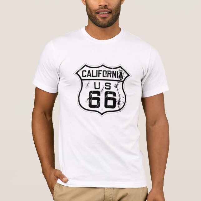 california route-66 historical cool t-shirt design (Front)