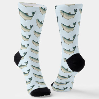 California Salmon by S.A. Kilbourne, Vintage Fish Socks