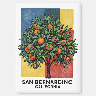 California San Bernardino Orange Tree Magnet