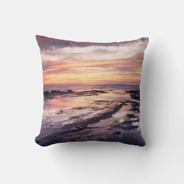California, San Diego, Sunset Cliffs, Sunset 1 Cushion (Front)