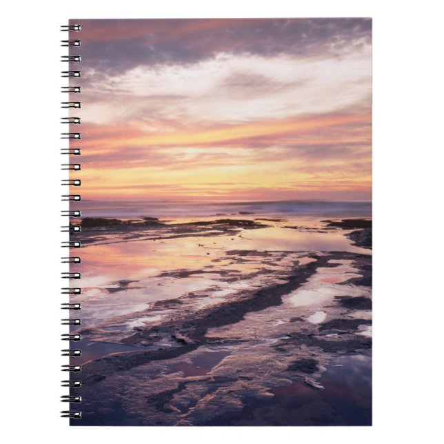California, San Diego, Sunset Cliffs, Sunset 1 Spiral Notebook (Front)