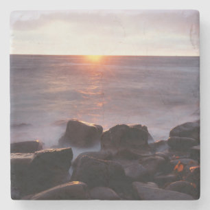 California, San Diego, Sunset Cliffs, Sunset 2 Stone Coaster