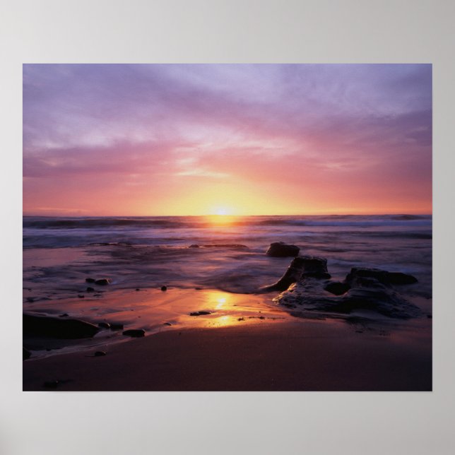 California, San Diego, Sunset Cliffs, Sunset 4 Poster (Front)