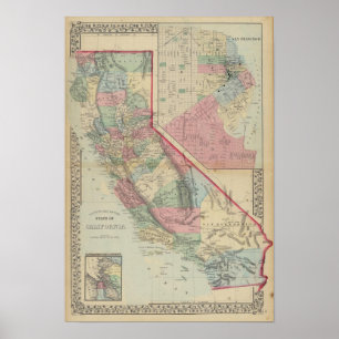 California, San Francisco Map by Mitchell Poster