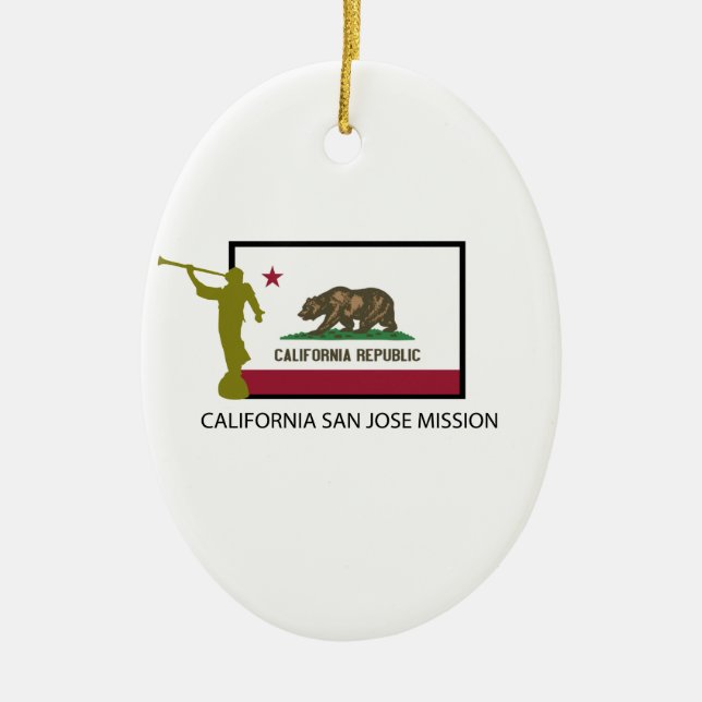 CALIFORNIA SAN JOSE MISSION LDS CTR CERAMIC TREE DECORATION (Front)