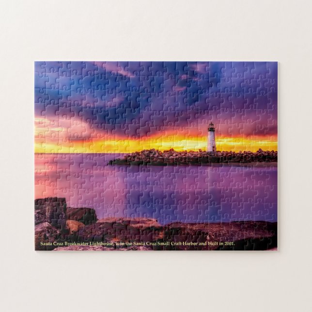 California Santa Cruz Breakwater Lighthouse Jigsaw Puzzle (Horizontal)