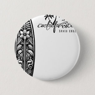 California Santa Cruz, Surfing Surfboard Ckprint 6 Cm Round Badge