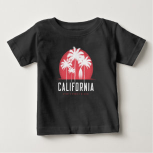 California Santa Monica Beach Retro Palm Tree Baby T-Shirt