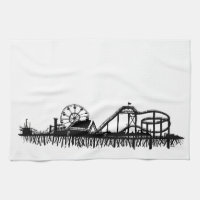 California Santa Monica CA Iconic Pier Silhouette