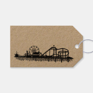 California Santa Monica CA Pier Beach Ferris Wheel Gift Tags