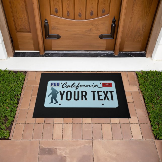 California Sasquatch License Plate Doormat (Outdoor)