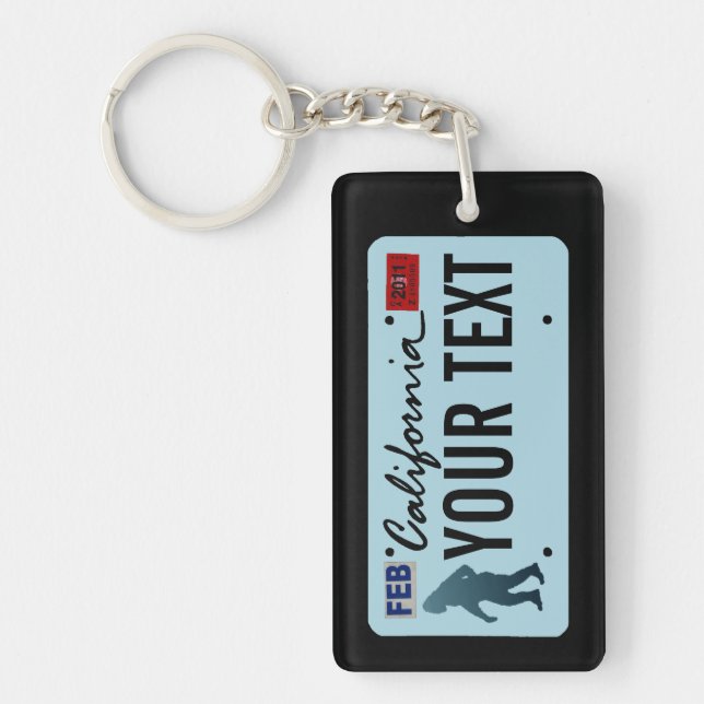 California Sasquatch License Plate Key Ring (Front)