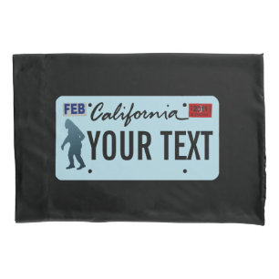 California Sasquatch License Plate Pillowcase