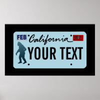 California Sasquatch License Plate